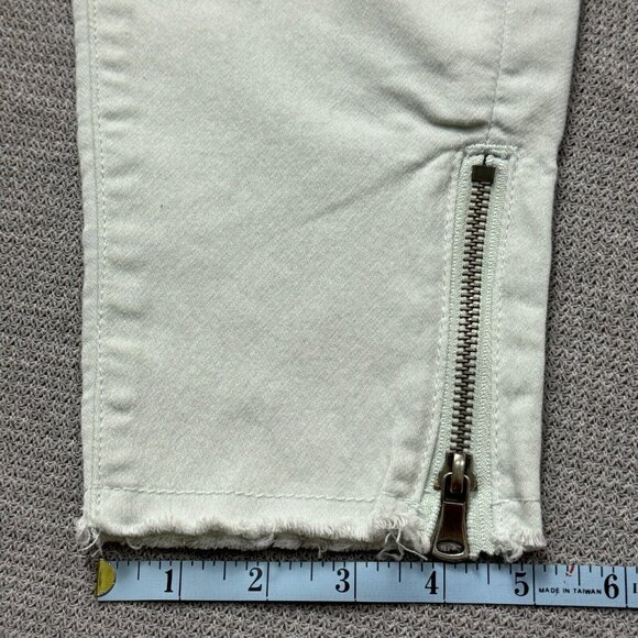 KanCan Womens Size 5/26 Mint Green Skinny Jeans Raw Hem Ankle Zipper Low Rise - Picture 11 of 14